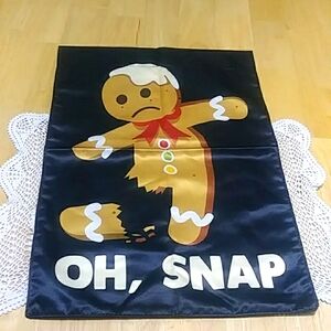 Oh Snap gingerbread man   Christmas garden flag